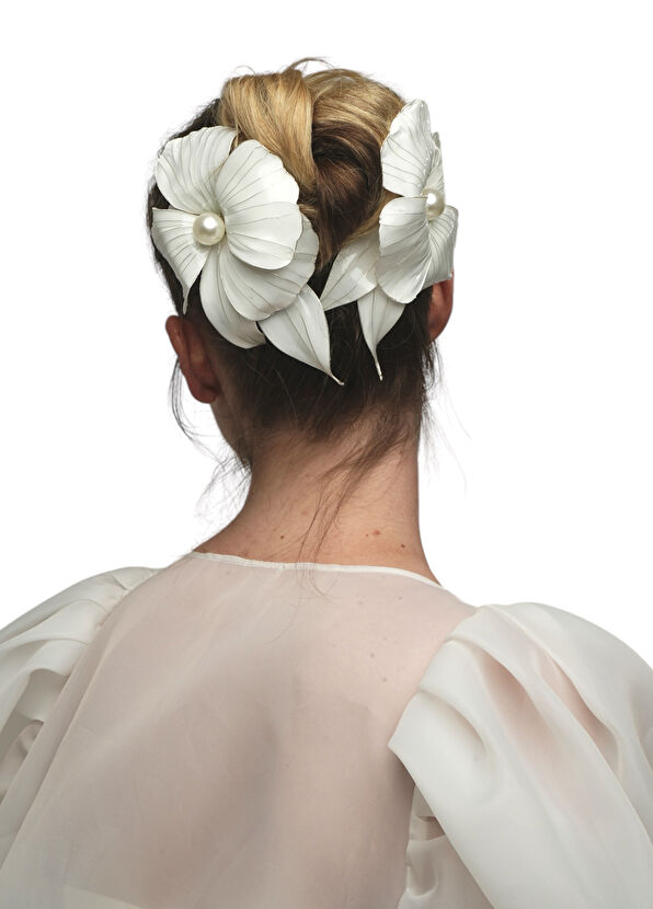 Meriç Tanın Laden Flower Bridal Hairpin - 2