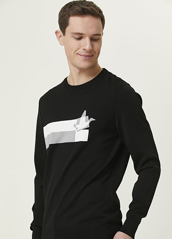 Beymen Club Siyah Logo Jakarlı Kazak - 2