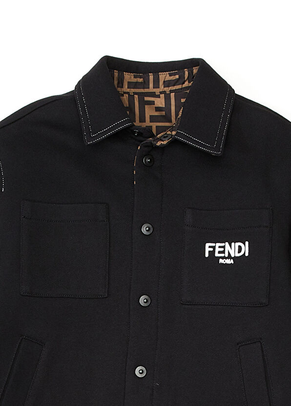 Fendi Siyah Kahve Unisex Çocuk Ceket - 4