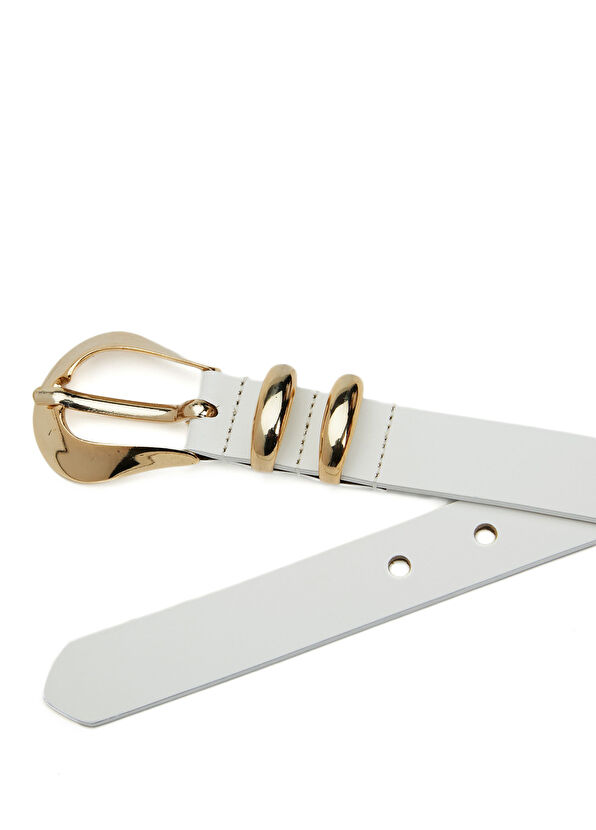 Beymen Club Beyaz Kadın Deri Kemer - 2