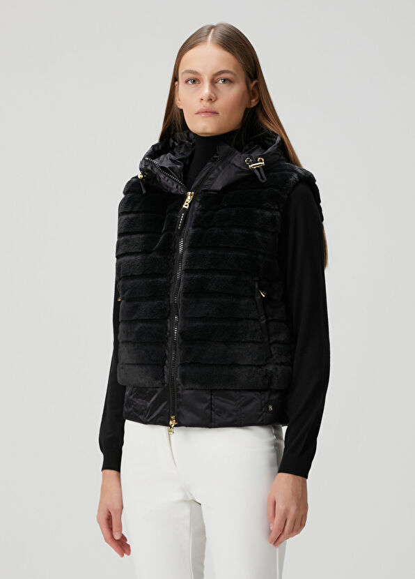 Bogner Yumi Black Hooded Vest - 1