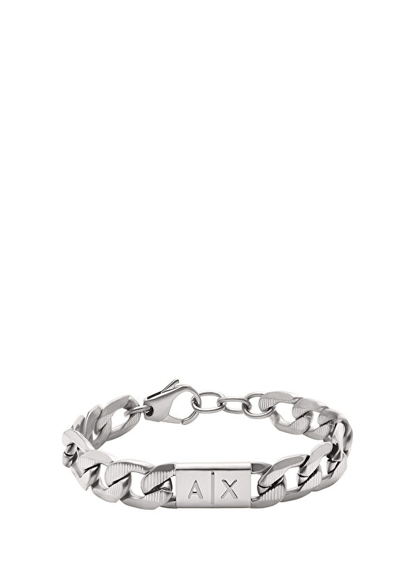 AXG0077-040 Metalik Gri Çelik Erkek Bileklik - Görsel 2