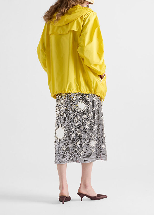 Sarı Hafif Re-Nylon Kadın Yağmurluk Ceket - Görsel 5
