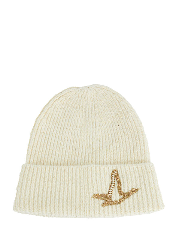 Beymen Club Ecru Glittery Women's Knit Wool Beanie - 1
