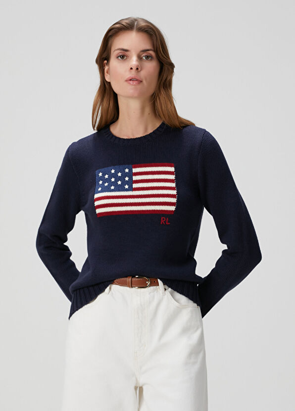 Lacivert Jakarlı Kazak - Görsel 3