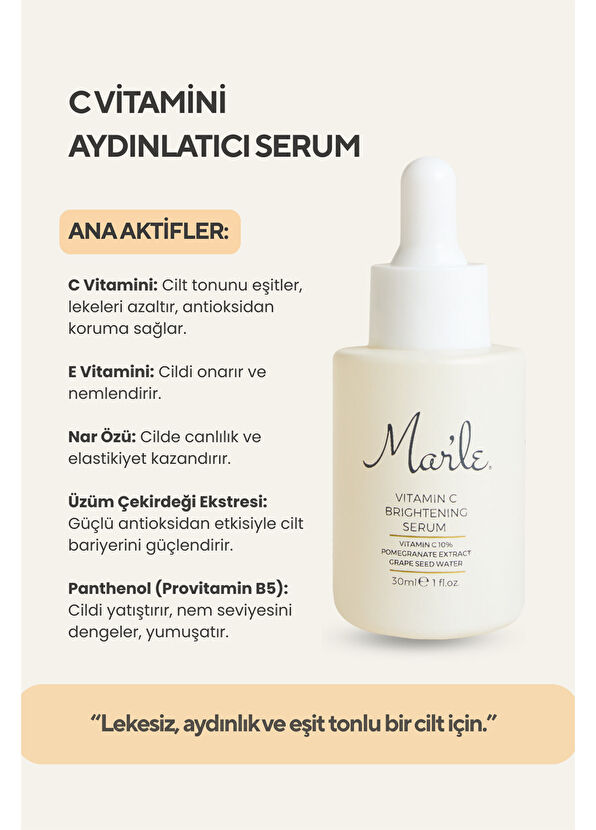 Mar'le C Vitamini Canlandırıcı ve Aydınlatıcı Cilt Serumu 30 ml - 3
