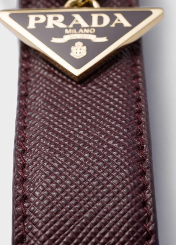 Prada Saffiano Bordo Deri Kadın Anahtarlık - 2