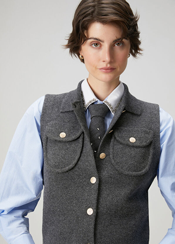 Beymen Club Taupe Wool Knit Vest - 2