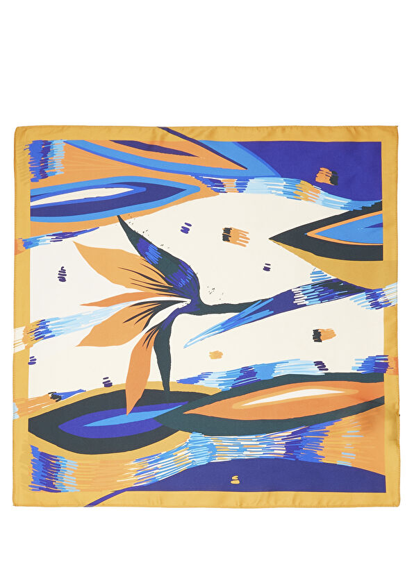 Beymen Club Çok Renkli Desenli 50x50 Kadın Saten Fular - 1