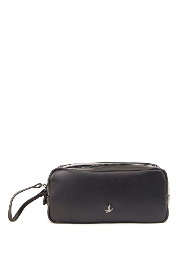 Beymen Club Napa Siyah Logolu Deri Tıraş Çantası - 1