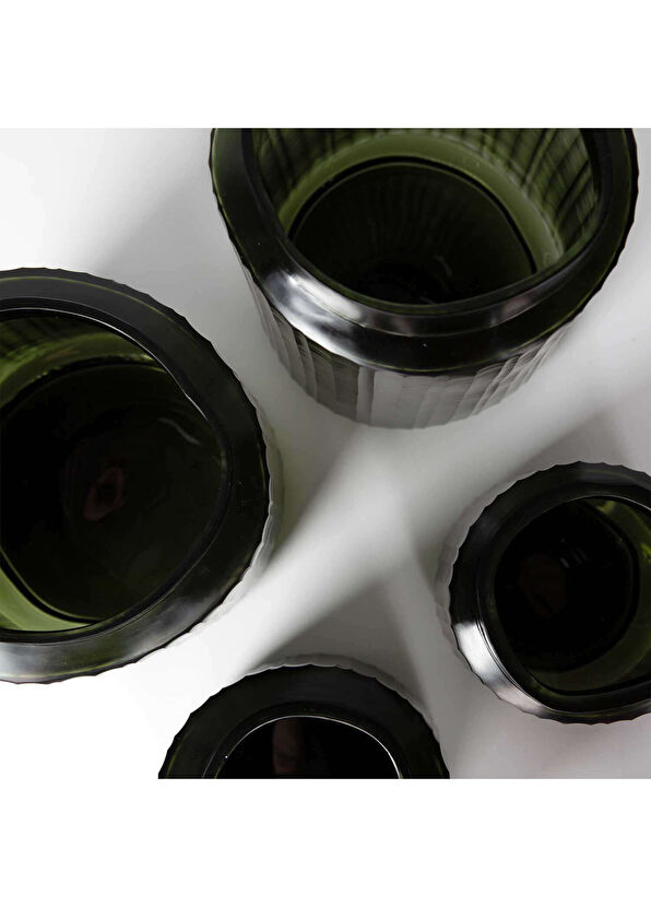 GUAXS Tonda Light Steelgrey Black Steelgrey Cam Büyük Boy Dekoratif Obje - 2