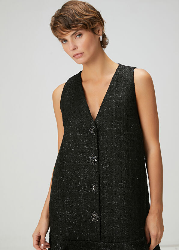 Beymen Club Black Mini Tweed Dress - 2