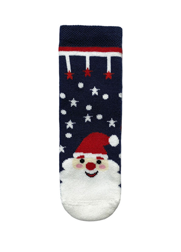 Lille Trove Santa Navy Yılbaşı Temalı Unisex Çocuk Çorap - 1