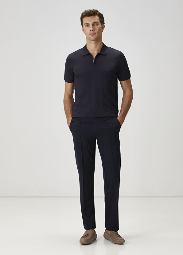 Beymen Club Navy Blue Short Sleeve Polo Sweater - 3