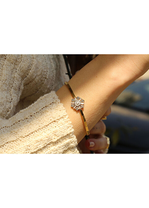 Reis Kuyumculuk Harmony Bangle 14 Ayar Kadın Pırlanta Bileklik - 2