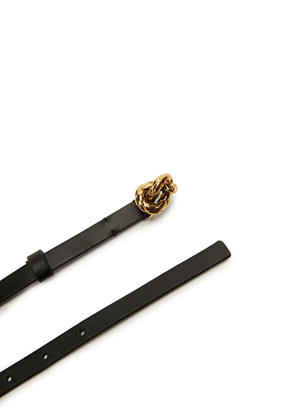 Knot Siyah Kadın Deri Kemer - Görsel 3