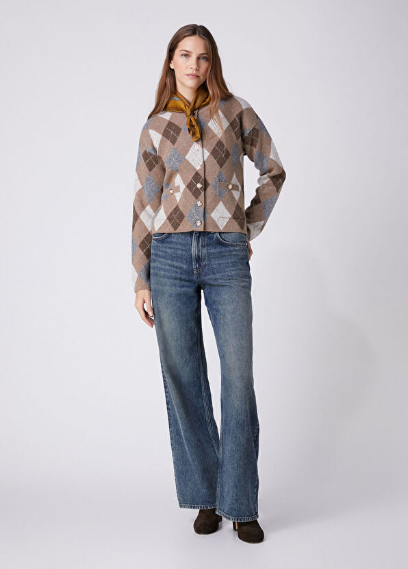 Beymen Club Brown Diamond Patterned Cardigan - 3