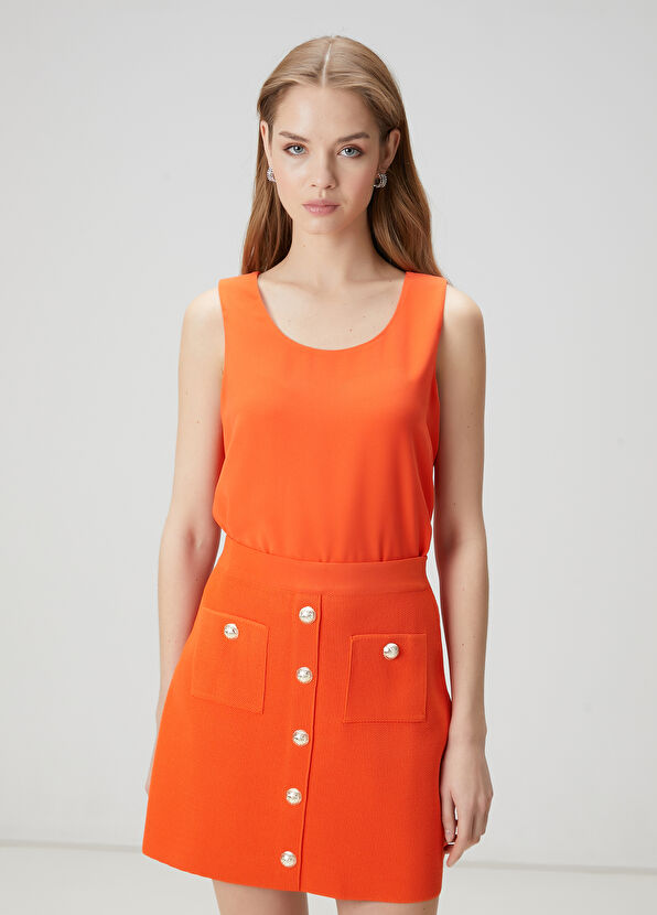 Beymen Club Turuncu Krep Bluz - 1