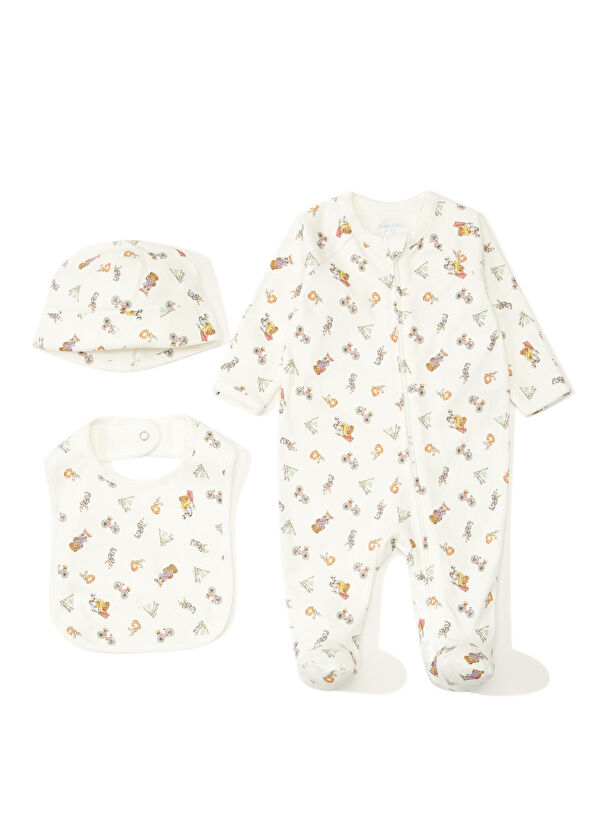 Polo Ralph Lauren White Patterned Newborn Set Of 3 - 1