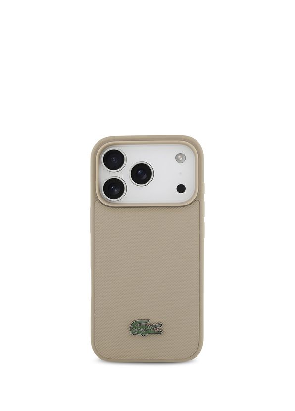 Lacoste iPhone 17 Pro Pike Desenli Metal Logolu Kartlıklı Magsafe Uyumlu Telefon Kılıfı - 1