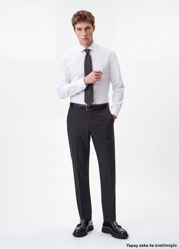 Beymen Club Comfort Fit Beyaz Armürlü Non-iron Gömlek - 2