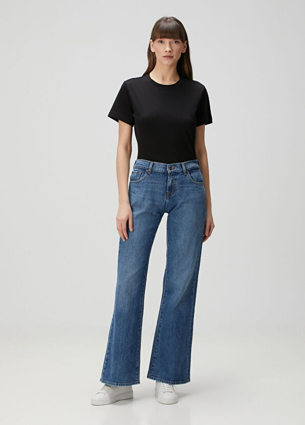 7 For All Mankind Mavi Flared Jean Pantolon - 1