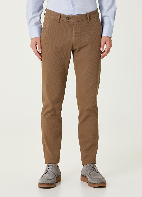 Beymen Club Slim Fit Mink Twill Textured Chino Pants - 2