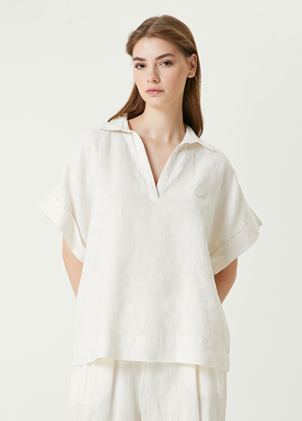 Beymen Club White Linen Blouse - 1
