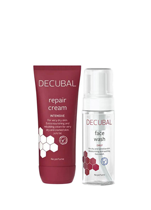 Decubal Basic Kuru ve Çok Kuru Ciltler İçin Onarıcı Krem ve Yüz Temizleme Köpüğü Seti - 1