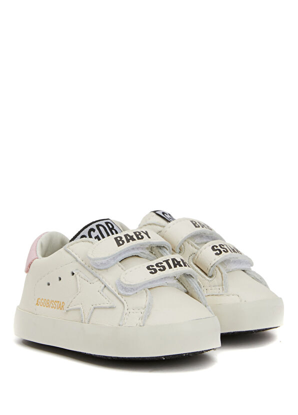 Golden Goose Super-Star Beyaz Pembe Kız Bebek Deri Sneaker - 2