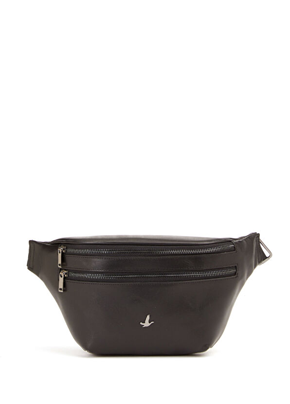 Beymen Club Siyah Logolu Deri Bel Çantası - 1