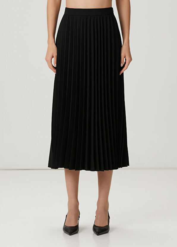 Beymen Club Black Plisoleil Midi Crepe Skirt - 2