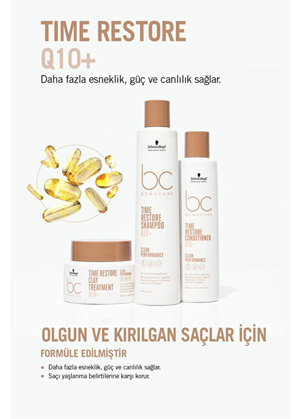 Bonacure Q10+ Time Restore Olgun ve Kırılgan Saçlar İçin Kil Saç Bakım Maskesi 200 ml  - 2