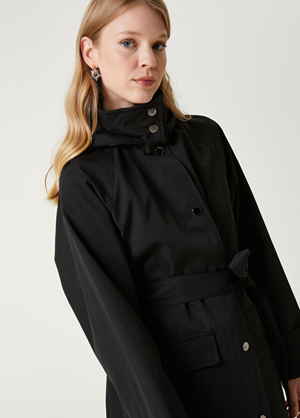 Beymen Club Siyah Kapüşonlu Pardösü - 2