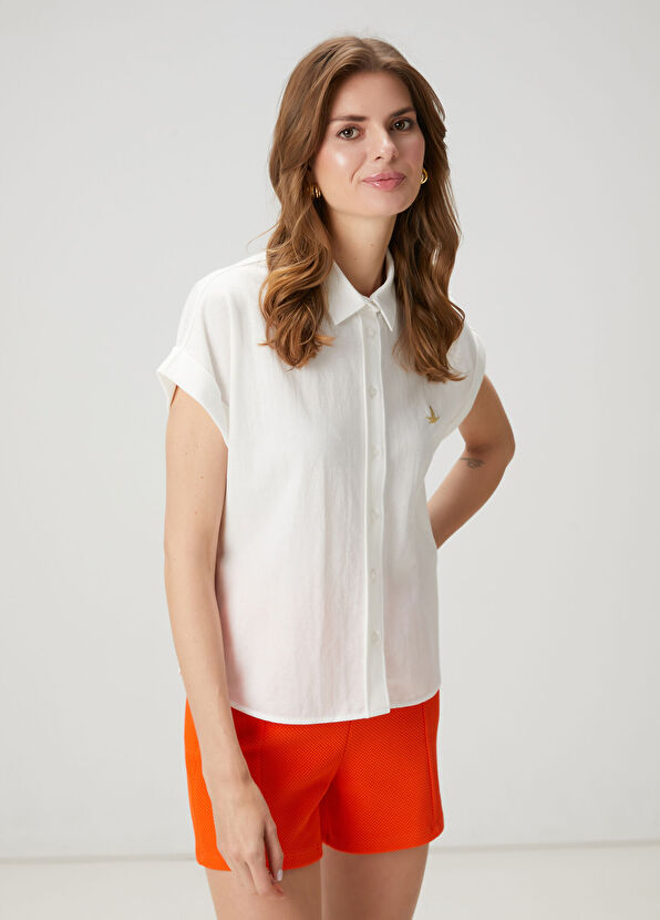 Beymen Club Off-White Short Sleeve Pique Shirt - 4