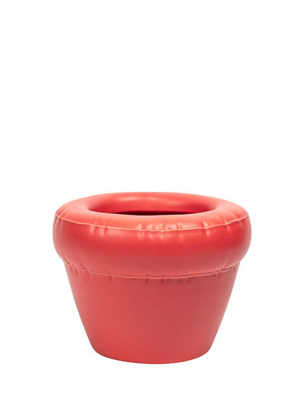 Home Studio Pierre Coral Matte Red Ceramic Flower Pot - 1