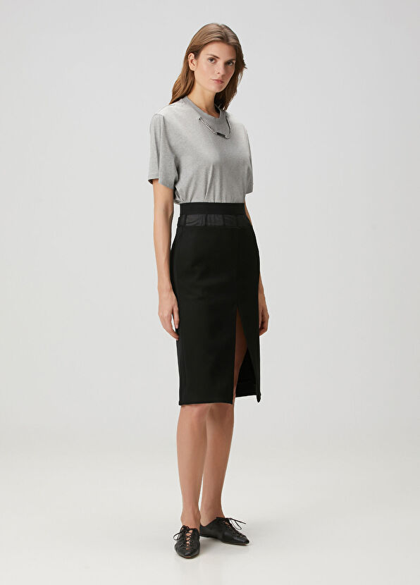 Stella McCartney Siyah Midi Yün Etek - 1