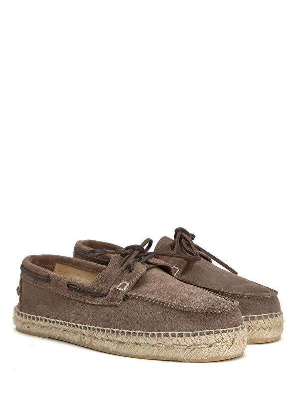 Manebi Dark Beige Men's Nubuck Espadrilles - 2