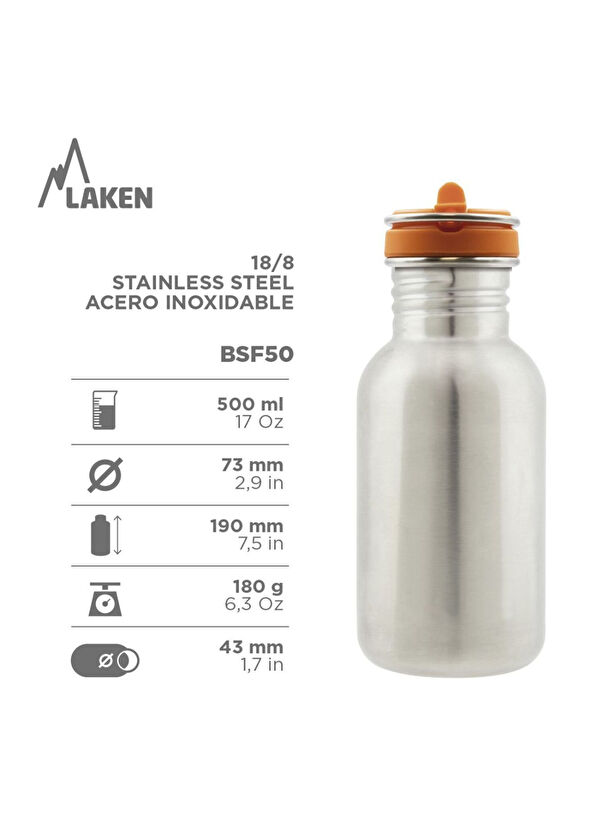 Laken Acero T Flow Chupi Çelik Termos Şişe 0,5 Lt - 2