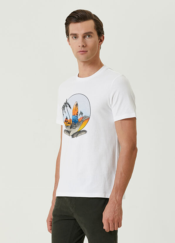 Beymen Club White Logo Printed T-shirt - 4