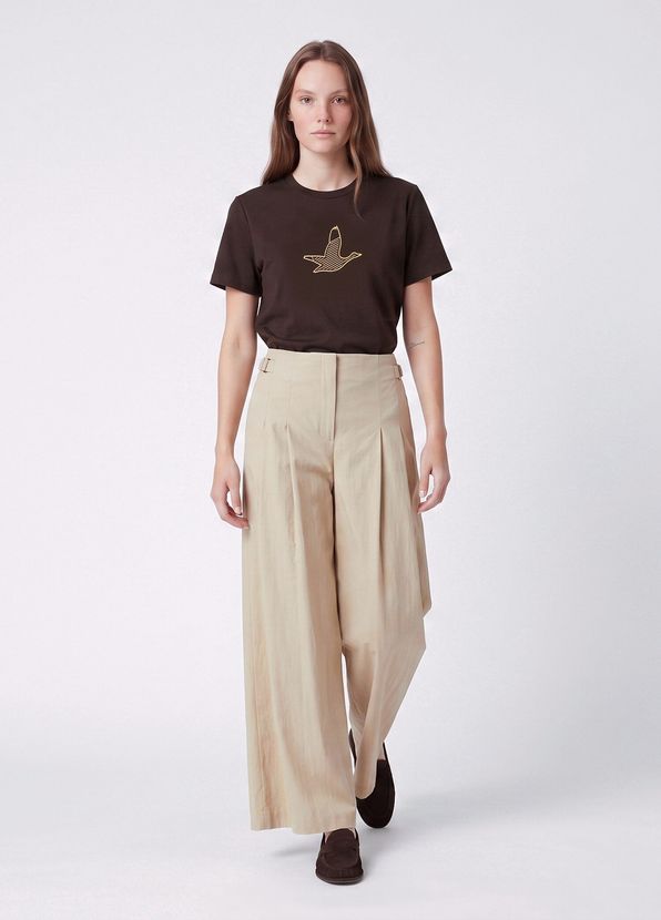 Beymen Club Kahverengi Gold Logolu T-shirt - 2