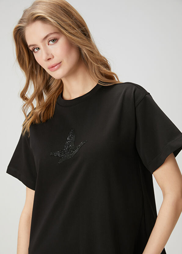 Beymen Club Siyah Taşlı Kuş Logolu Mini Elbise - 2