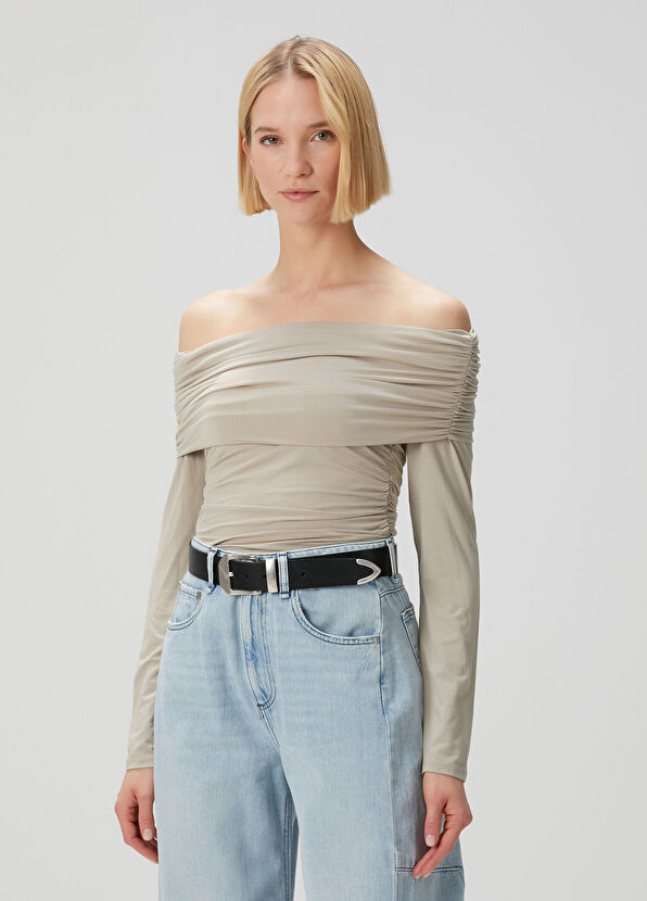 Rag&Bone Luca Vizon Düşük Omuzlu Bluz - 1