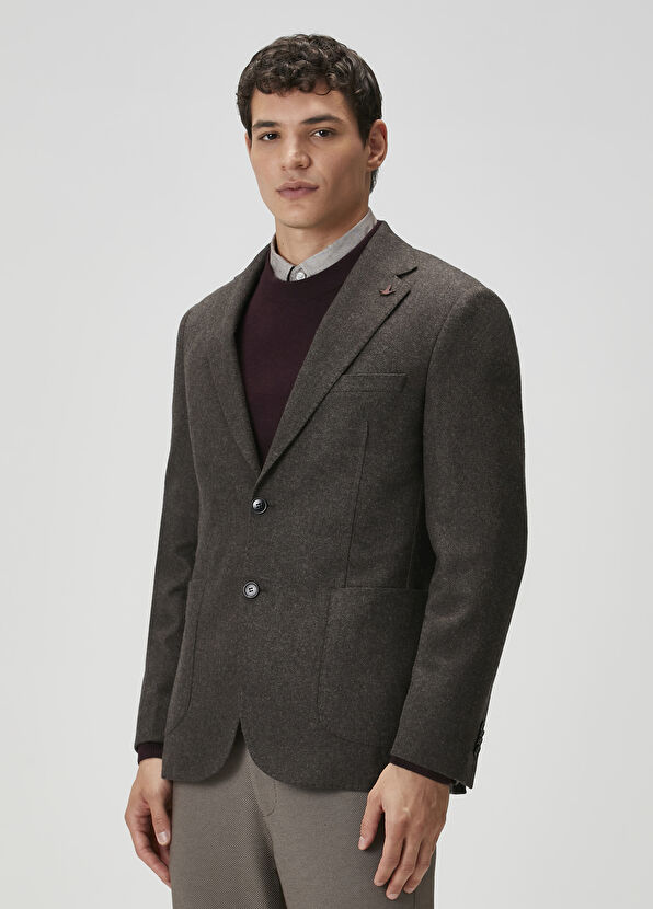 Beymen Club Kahverengi Yün Kaşe Ceket - 4