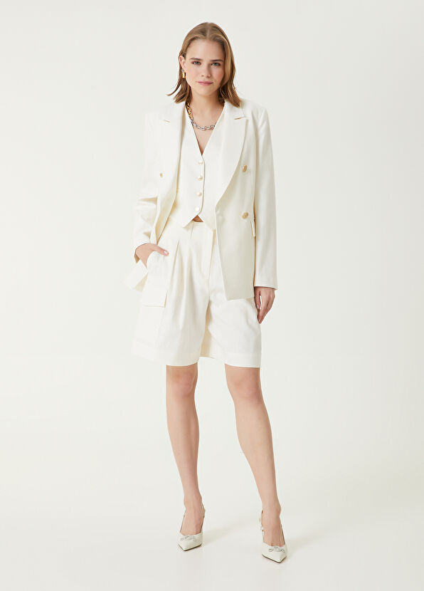 Beymen Club Kırık Beyaz Keten Şort - 1