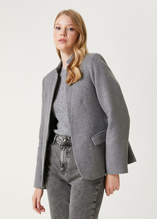 Grey Wool Cachet Blazer Beymen Club Grey Wool Cachet Blazer - 1