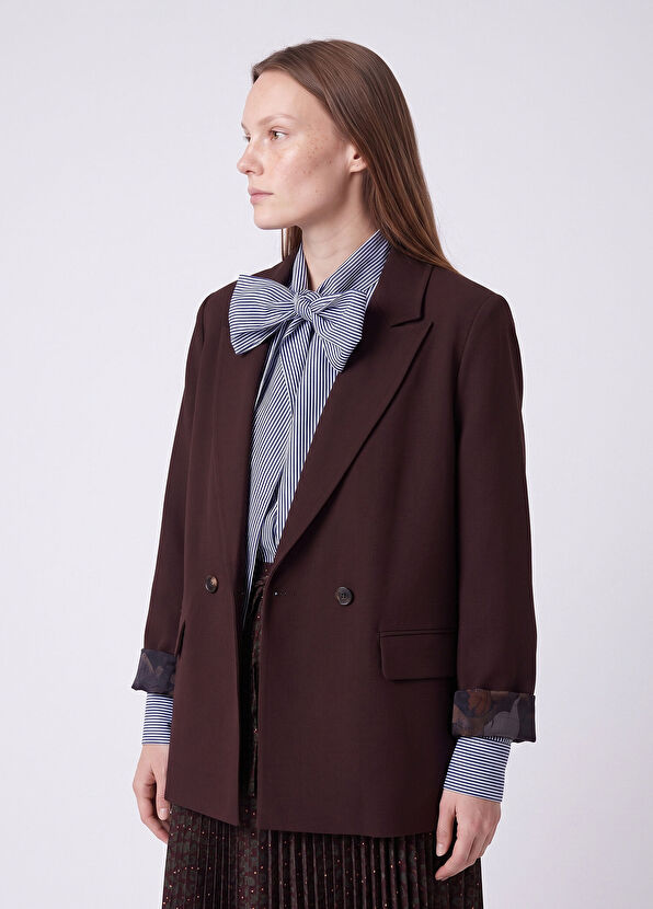 Beymen Club Mürdüm Kruvaze Blazer - 3