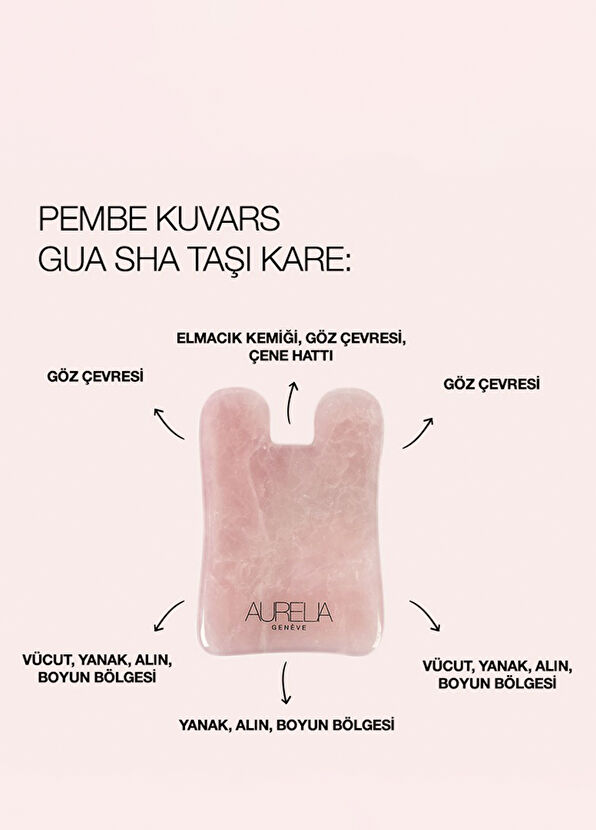 Aurelia Genève Rose Quartz Gua Sha Crystal Square - 2