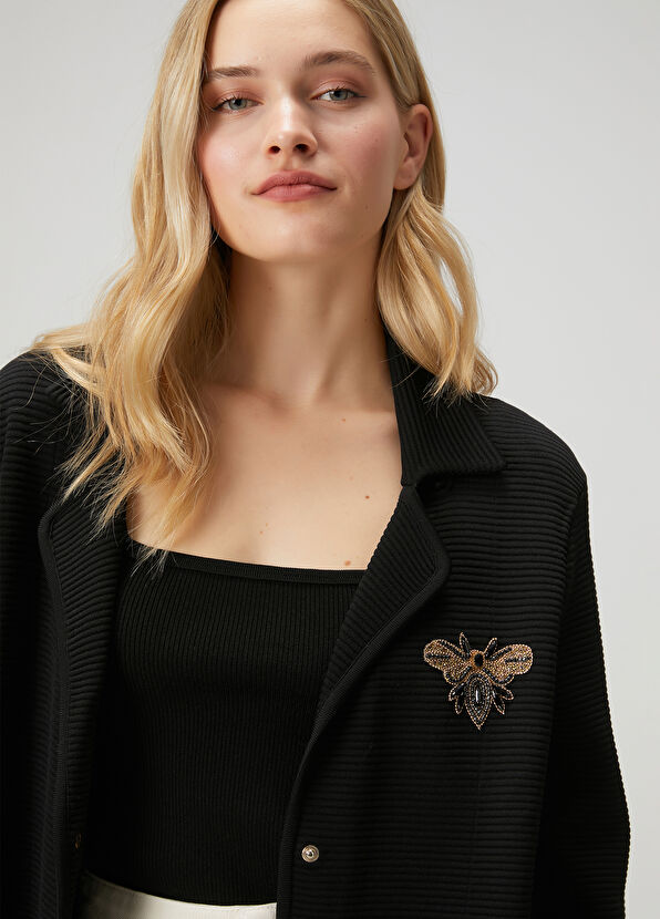 Beymen Club Siyah Ottoman Dokulu Triko Ceket - 2