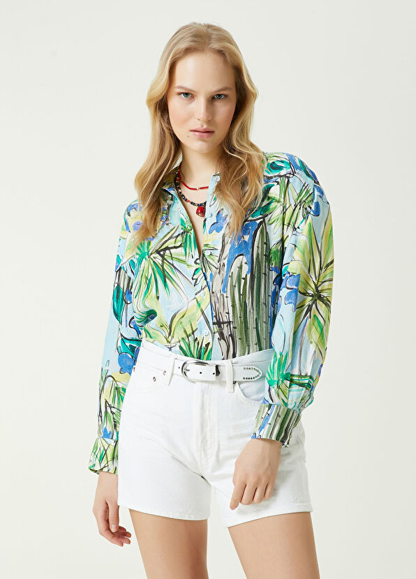 Beymen Club Multicoloured Botanical Patterned Linen Shirt - 2